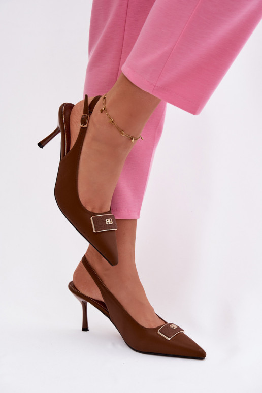 Damen Sandalen mit hohen Absätzen und dekorativen Details CzekoladoĮe Lurella