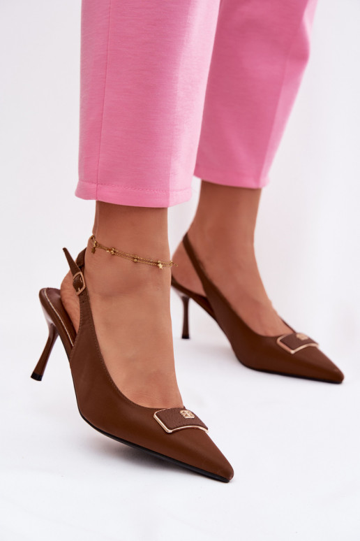 Damen Sandalen mit hohen Absätzen und dekorativen Details CzekoladoĮe Lurella