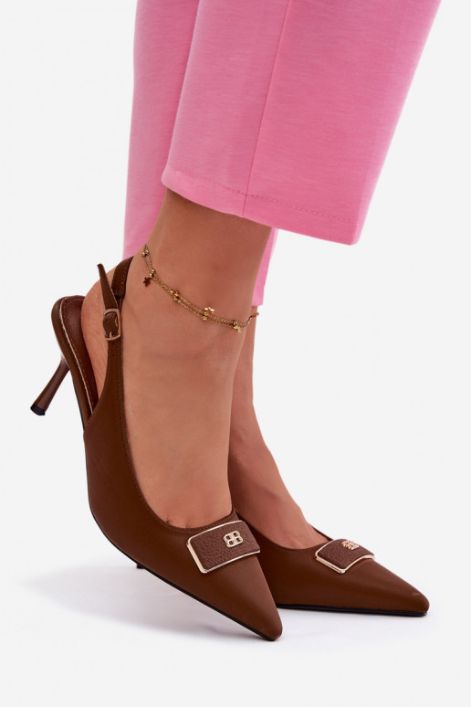 Damen Sandalen mit hohen Absätzen und dekorativen Details CzekoladoĮe Lurella