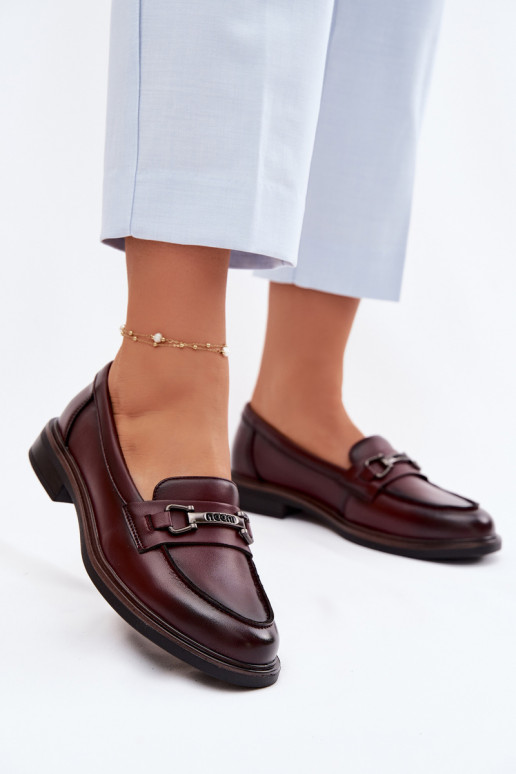 Bordeaux Damen Leder Mokassins Vinceza 39983