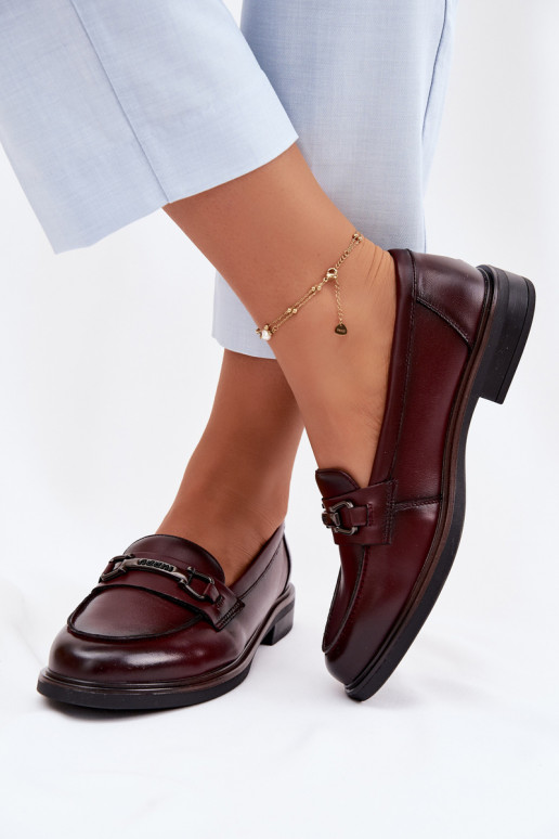 Bordeaux Damen Leder Mokassins Vinceza 39983