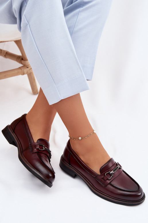 Bordeaux Damen Leder Mokassins Vinceza 39983