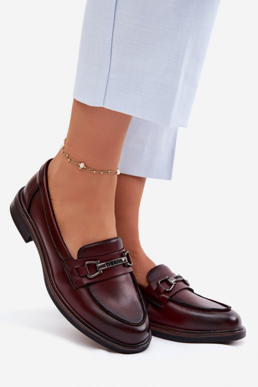 Bordeaux Damen Leder Mokassins Vinceza 39983