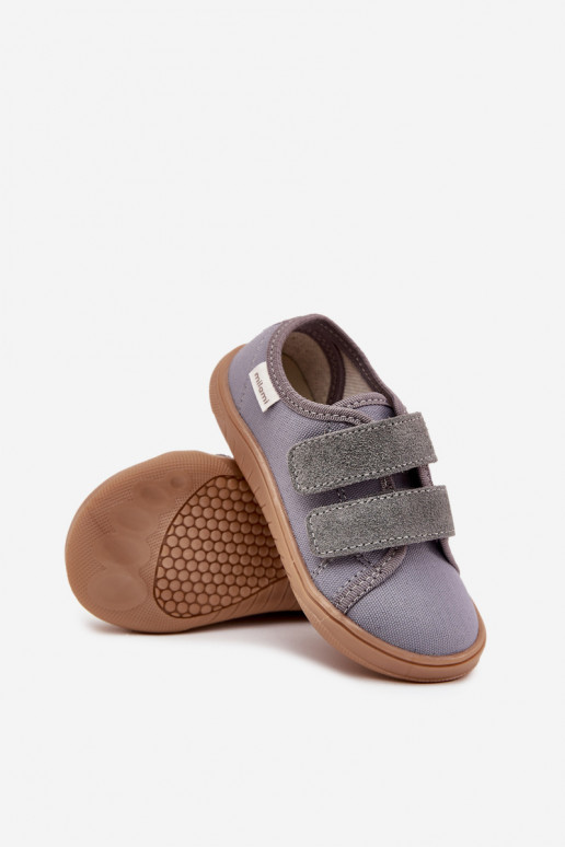 Jungen graue "Barefoot" Slipper "Geschmeidig" Milami Saphira