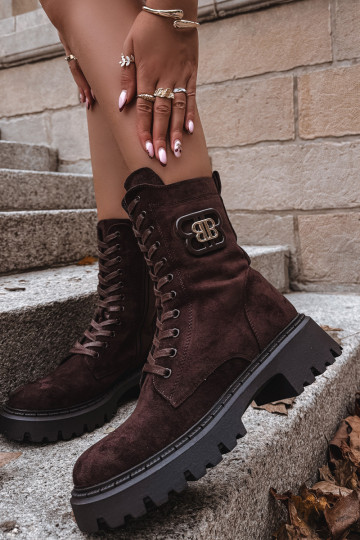 Damen Stiefeletten gefüttert mit eleganten Elementen schokoladenfarben Kalindra 2