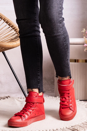 Rote High-Top-Sneaker aus Kunstleder Bonbonita