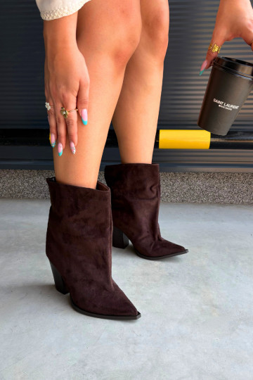 Damenstiefel Ze Szpiczastym Noskiem CzekoladoZue Hileta