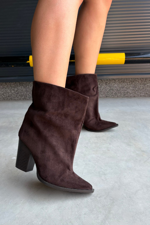 Damen Stiefeletten mit spitzem Vorderteil in Schokoladenfarbe Hileta