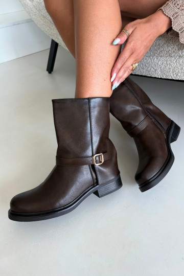 sich Zuarm laufen Damenstiefel mit Schnallen CzekoladoZue Corley