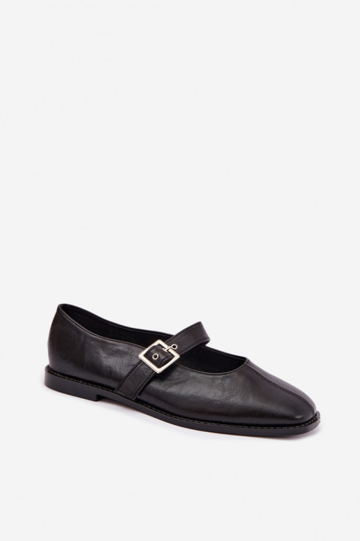 Schwarze Ballerinas mit Schnallen Muretta
