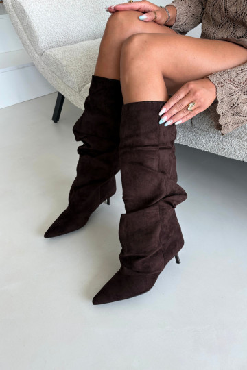 Faltig Stiefel Kitten Heel Ein überzeugendes Stilvollll aus INildleder CzekoladoZue LoZuen