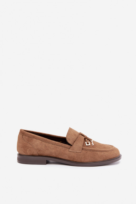 Damen Mokassins aus Kunstveloursleder braun Raylie