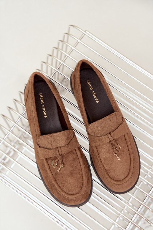 Damen Mokassins aus Kunstveloursleder braun Raylie