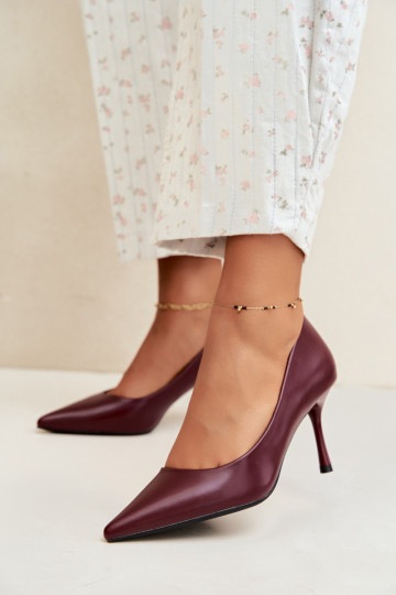 Klassische High Heels aus Kunstleder, bordeaux Nesha 2
