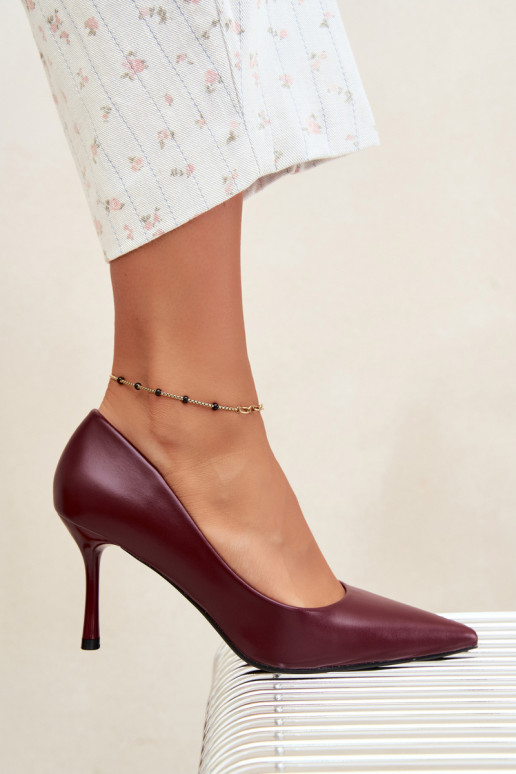 Klassische High Heels aus Kunstleder, bordeaux Nesha