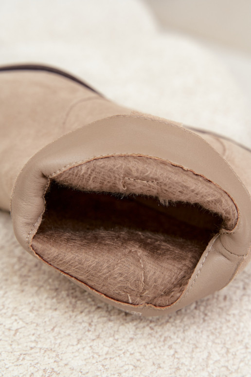 Slip-On Cowboy-Stil Stiefeletten aus Kunstveloursleder in Elfenbeinfarbe Beretta