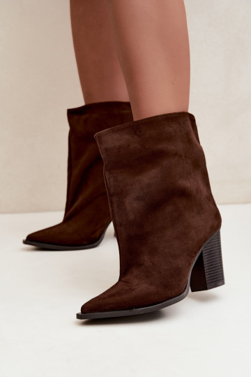 Damen Stiefeletten mit spitzem Zehen in brauner Farbe Hileta 2