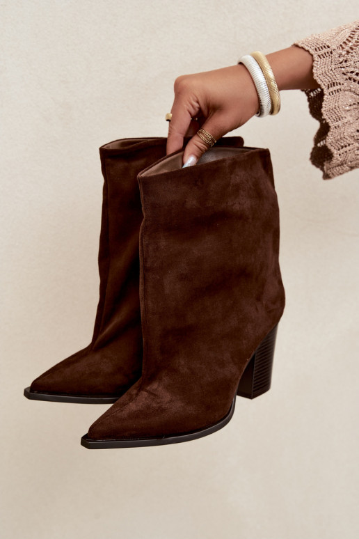 Damen Stiefeletten mit spitzem Zehen in brauner Farbe Hileta