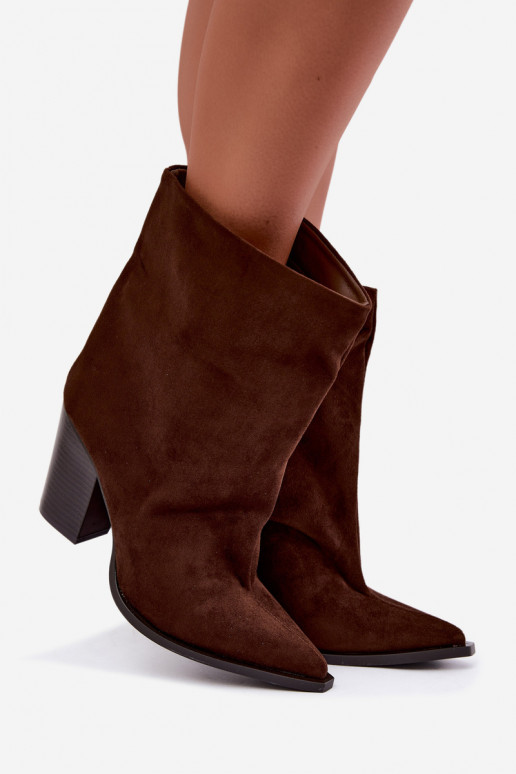 Damen Stiefeletten mit spitzem Zehen in brauner Farbe Hileta