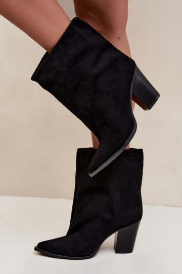 Damenstiefel Ze Szpiczastym Noskiem schZuarze Farbe Hileta