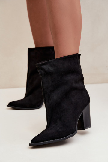 Damenstiefel Ze Szpiczastym Noskiem schZuarze Farbe Hileta 2