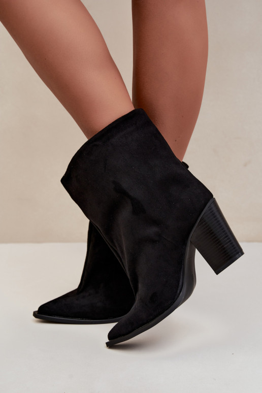 Damen Stiefeletten mit spitzem Zehen in schwarzer Farbe Hileta