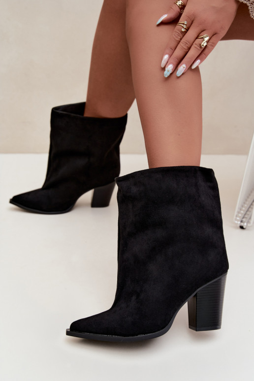 Damen Stiefeletten mit spitzem Zehen in schwarzer Farbe Hileta