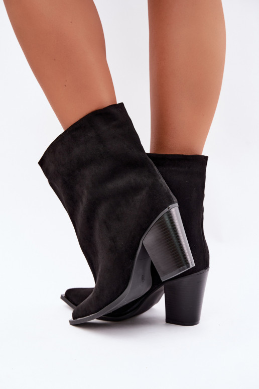Damen Stiefeletten mit spitzem Zehen in schwarzer Farbe Hileta