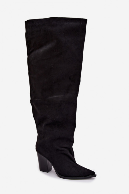 Schwarze Damen-Knöchelhohe Stiefel mit Absätzen Anica