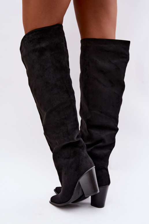 Schwarze Damen-Knöchelhohe Stiefel mit Absätzen Anica