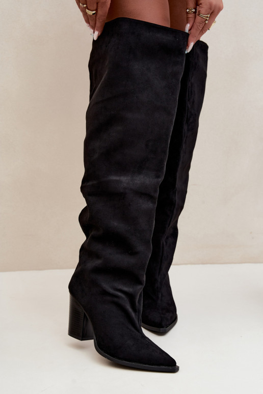 Schwarze Damen-Knöchelhohe Stiefel mit Absätzen Anica