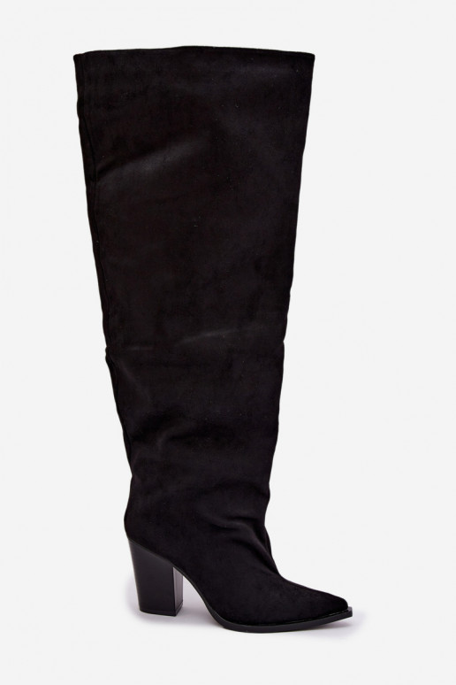 Schwarze Damen-Knöchelhohe Stiefel mit Absätzen Anica