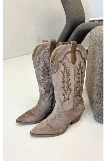 Knöchelhohe Cowboy-Stiefel in khaki Betina 2
