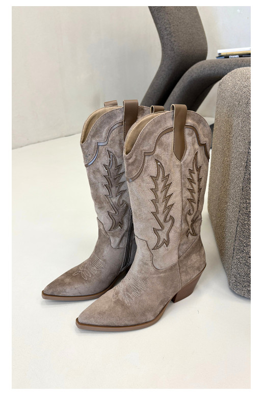 Knöchelhohe Cowboy-Stiefel in khaki Betina