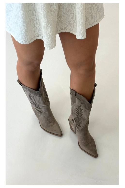 Knöchelhohe Cowboy-Stiefel in khaki Betina