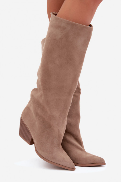 Khaki Slipper-Stiefel mit Absatz und spitzem Zehenbereich Blenia