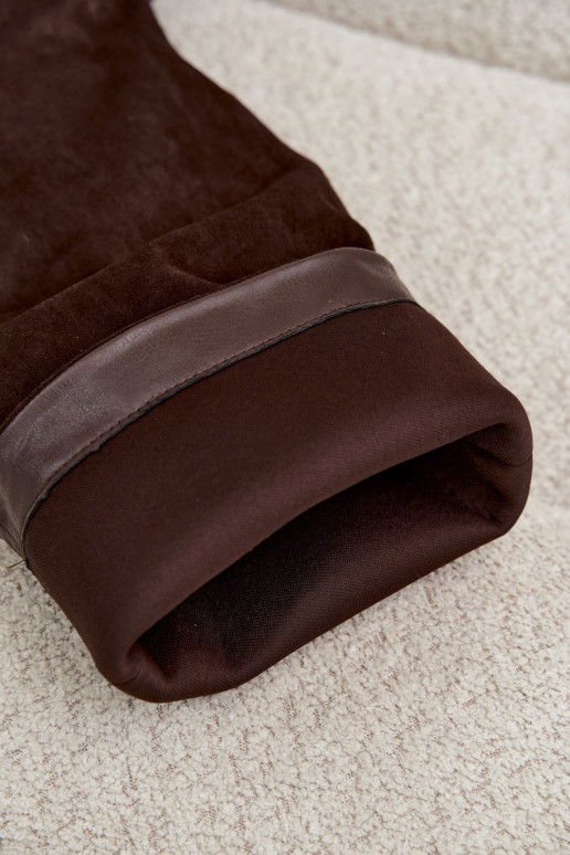 Schokoladenfarbene Slipper-Stiefel mit Absatz und spitzem Zehenbereich Blenia