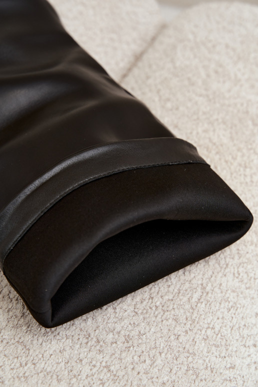 Schwarze Slipper-Stiefel mit Absatz und spitzem Zehenbereich aus Kunstleder Blenia