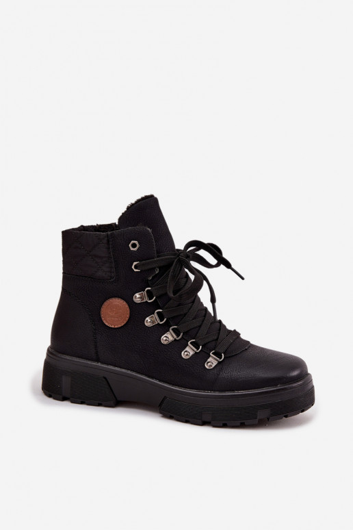 schwarze isolierte Damenstiefel mit Plattform Zaraine