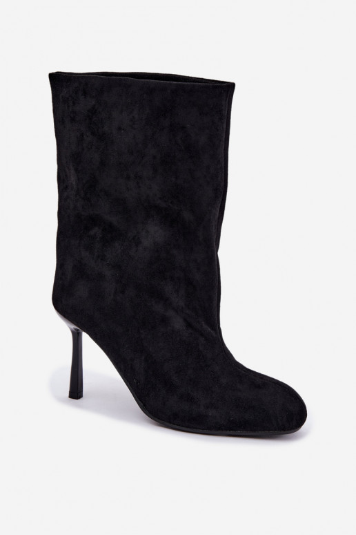 Schwarze Stiefeletten mit schmalen Absätzen Slouchy Penrose