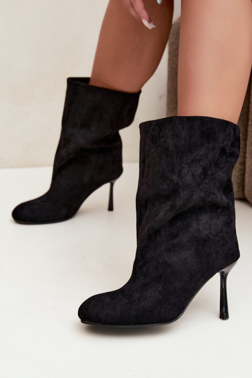 Schwarze Stiefeletten mit schmalen Absätzen Slouchy Penrose