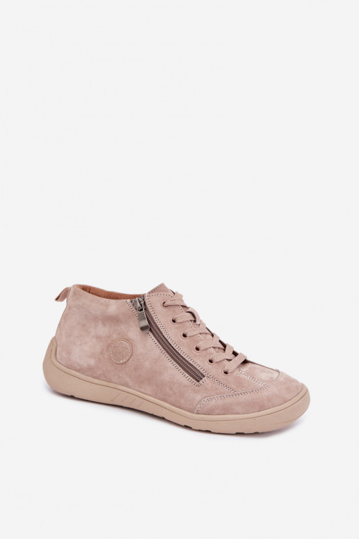 Damen Schuhe aus sandfarbenem Kunstveloursleder Brindle