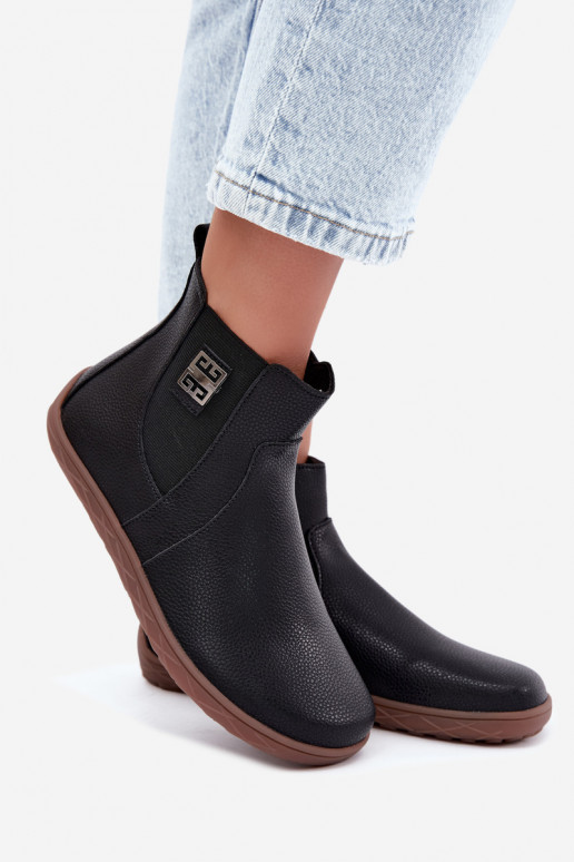 Schwarze Lederschuhe Barefoot Altie