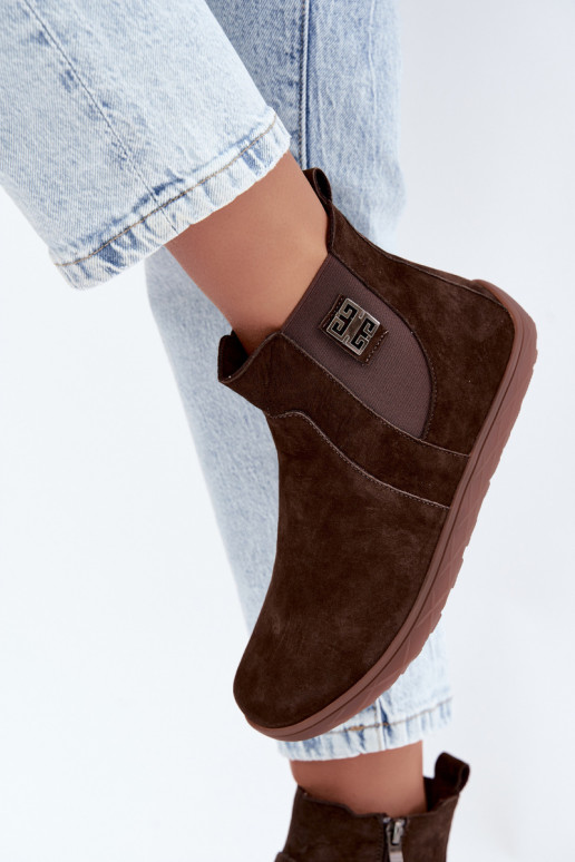 Schokoladenfarbene Wildlederschuhe Barefoot Altie