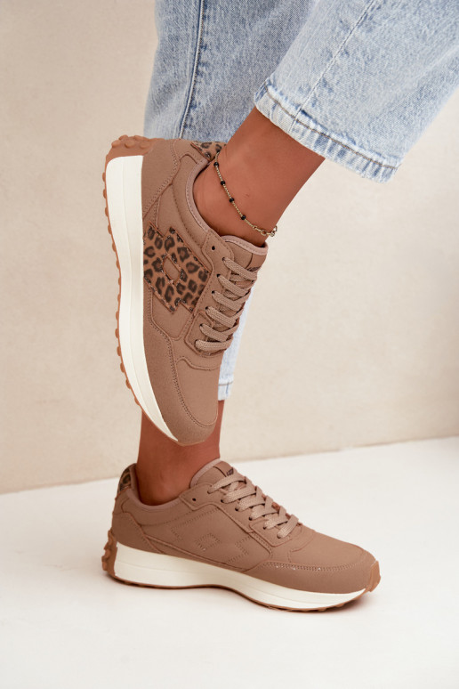 Damen-Sneaker LOTTO 2401931U CALENTO in Braun mit Leopardenmuster