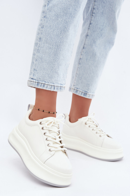 Weiße Damen Sneaker mit Plateau GOE SS2N4021