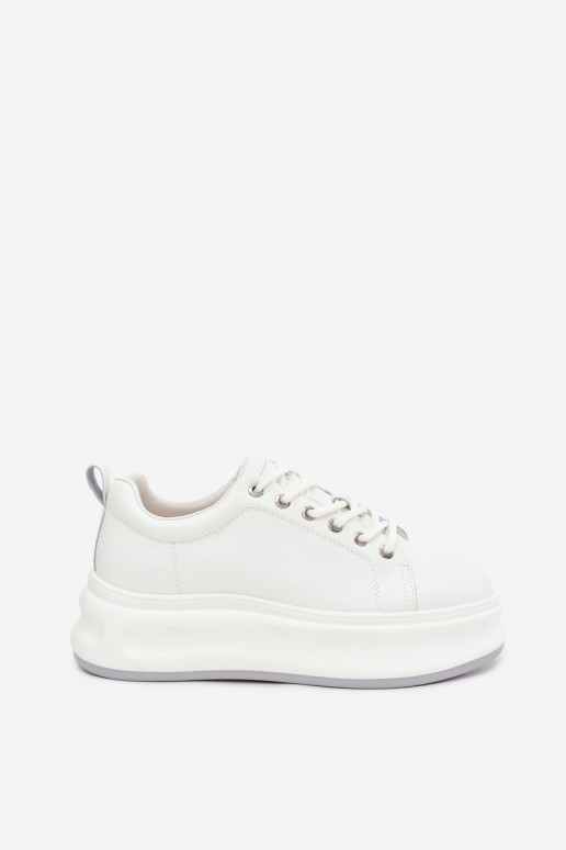 Weiße Damen Sneaker mit Plateau GOE SS2N4021