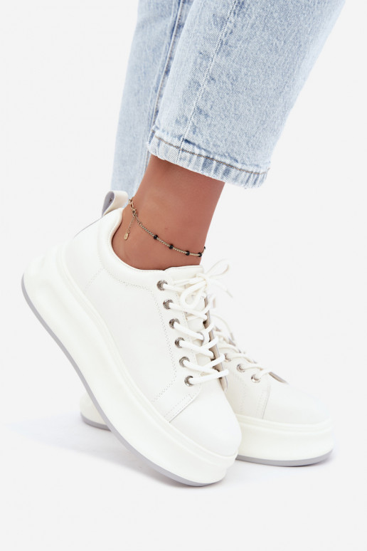 Weiße Damen Sneaker mit Plateau GOE SS2N4021