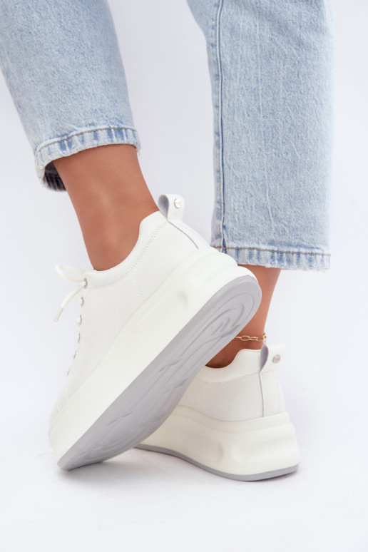 Weiße Damen Sneaker mit Plateau GOE SS2N4021