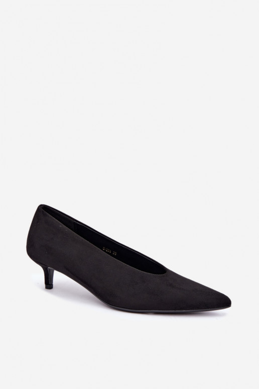 Schwarze Wildlederschuhe mit Kitten Heel Nuretta